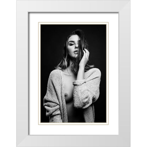 Sensual Beauty [Romana U] White Modern Wood Framed Art Print with Double Matting by Krystynek MQEP, Martin