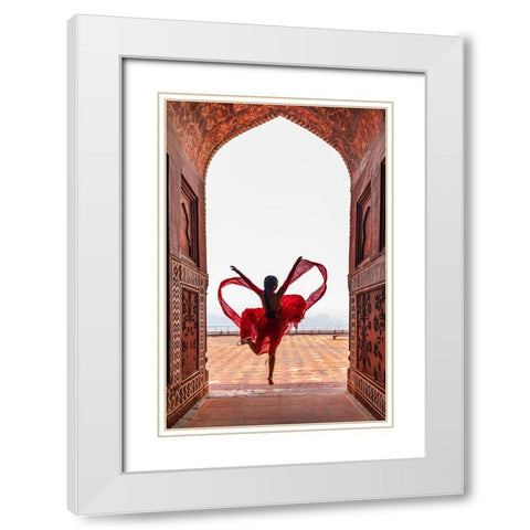 Taj Mahals Heart White Modern Wood Framed Art Print with Double Matting by Jing, Lin