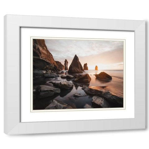 The Three Sisters White Modern Wood Framed Art Print with Double Matting by Regius Polgar, Zoltan