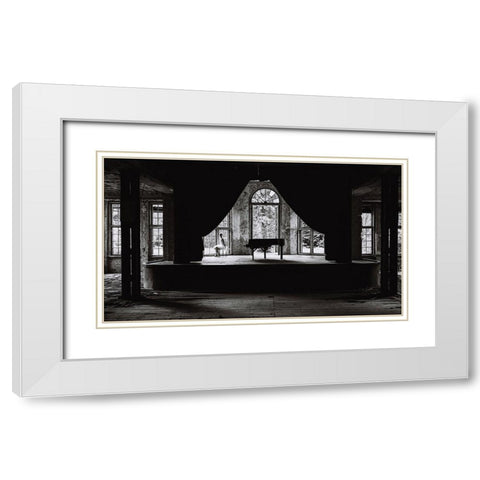 Ballerina White Modern Wood Framed Art Print with Double Matting by Buder, Stefan