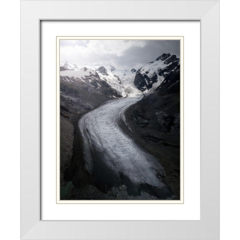 Swiss Ice White Modern Wood Framed Art Print with Double Matting by Tavani, Francesco