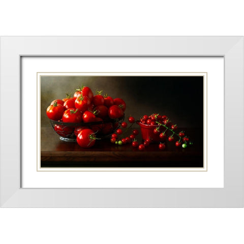 Too Many Tomatoes White Modern Wood Framed Art Print with Double Matting by Hewson, Darlene