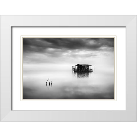 Out Of Space And Time White Modern Wood Framed Art Print with Double Matting by Digalakis, George