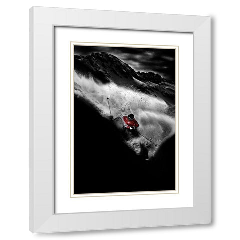 Dark Freeride White Modern Wood Framed Art Print with Double Matting by Shu, Tristan