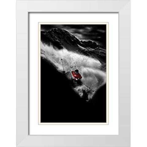 Dark Freeride White Modern Wood Framed Art Print with Double Matting by Shu, Tristan