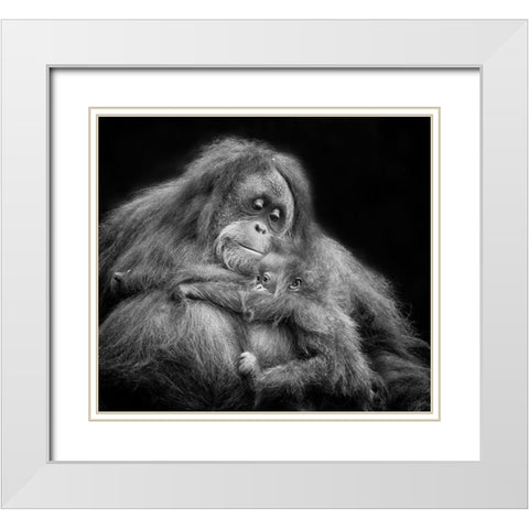 Mothers Love White Modern Wood Framed Art Print with Double Matting by Muliani Hartojo, Angela