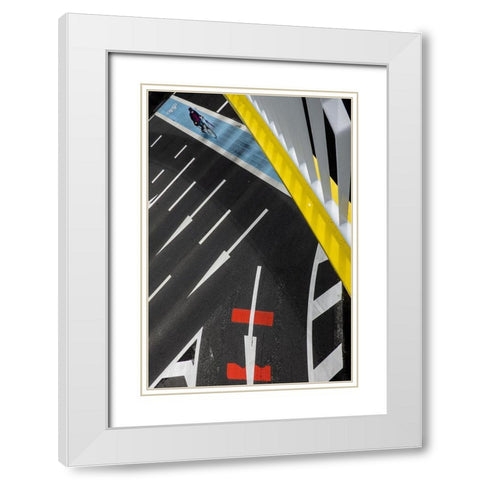 Tricolor White Modern Wood Framed Art Print with Double Matting by Hashimoto, Tetsuya