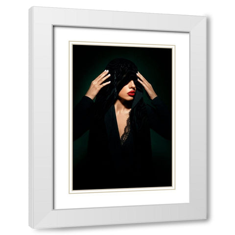 Covert II White Modern Wood Framed Art Print with Double Matting by Niksefat Zendehdel, Akram