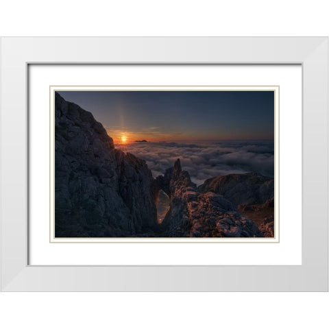 Arco En Picos White Modern Wood Framed Art Print with Double Matting by Gonzalez, Carlos