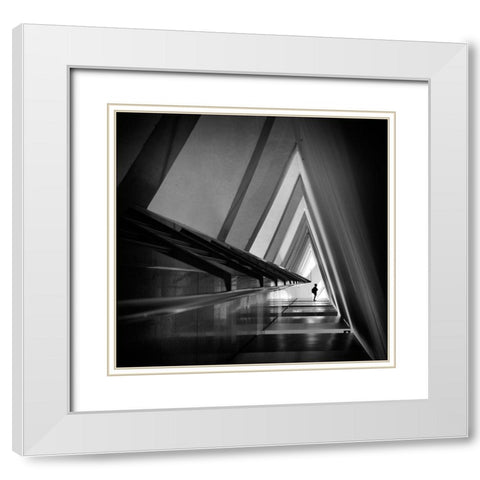 Cycling Tour White Modern Wood Framed Art Print with Double Matting by Apers, Marc