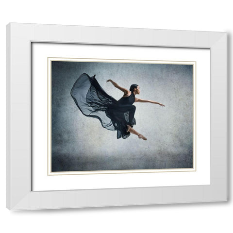 Flying White Modern Wood Framed Art Print with Double Matting by Li, Rob