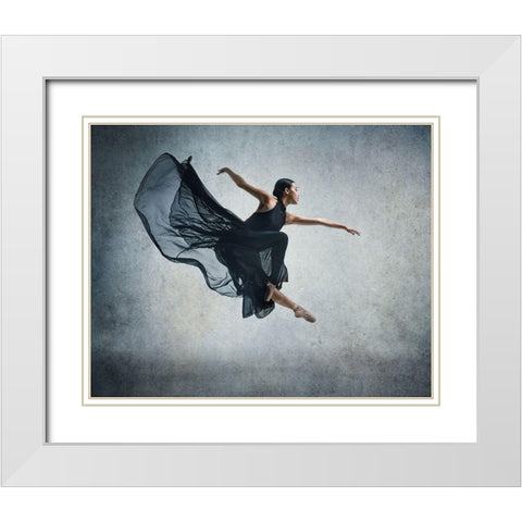 Flying White Modern Wood Framed Art Print with Double Matting by Li, Rob