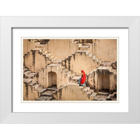 The Tale Of A Well White Modern Wood Framed Art Print with Double Matting by Yu Wu, Irene