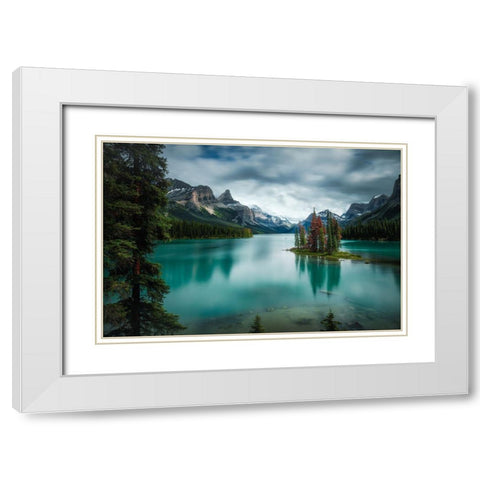 Spirit Island White Modern Wood Framed Art Print with Double Matting by Zhao, Alex