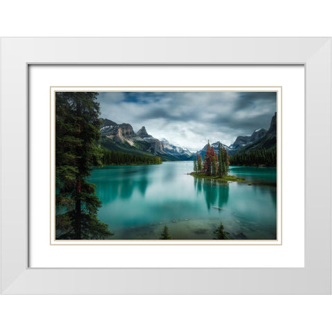 Spirit Island White Modern Wood Framed Art Print with Double Matting by Zhao, Alex