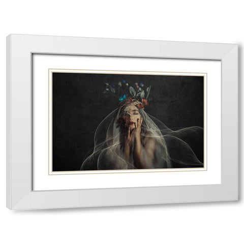 Fake Bride White Modern Wood Framed Art Print with Double Matting by Abdillah, Djayent
