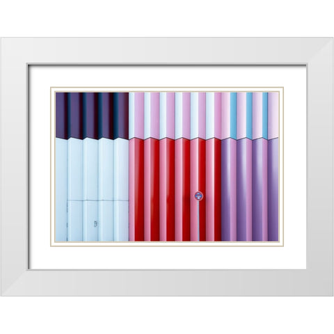 Colorful White Modern Wood Framed Art Print with Double Matting by iso66