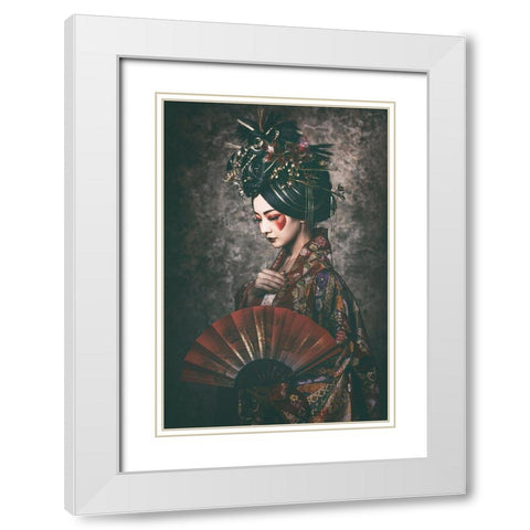 Le Japonisme White Modern Wood Framed Art Print with Double Matting by Kiyota, Daisuke