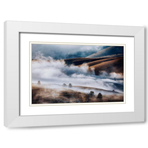 Deep Breath White Modern Wood Framed Art Print with Double Matting by Riccardo Iacomino, Francesco