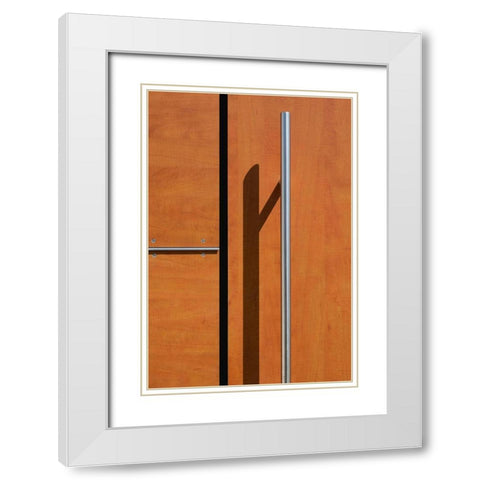 Shadow On The Door White Modern Wood Framed Art Print with Double Matting by Endermann, Rolf