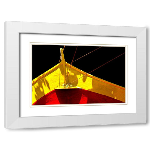 Boat - V White Modern Wood Framed Art Print with Double Matting by Wood, Carlos