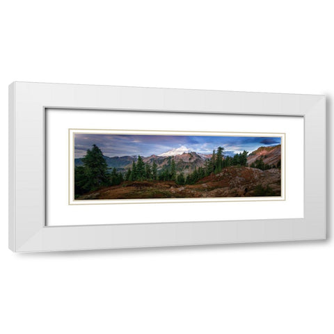 Mount Baker From Artist Point White Modern Wood Framed Art Print with Double Matting by K. Papp, James