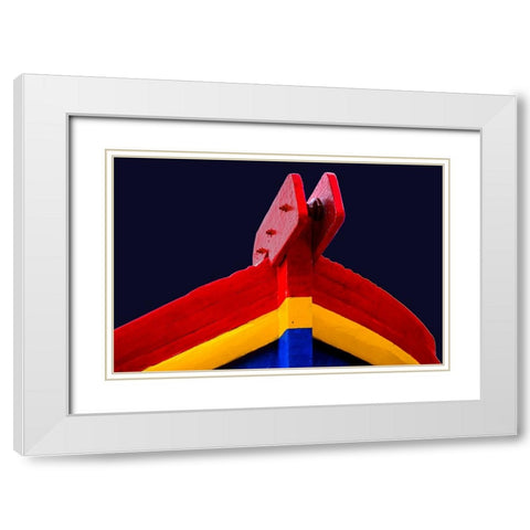 Boat - Xl White Modern Wood Framed Art Print with Double Matting by Wood, Carlos