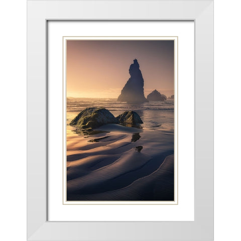 The Wizards Hat And The Howling Dog White Modern Wood Framed Art Print with Double Matting by Bandyopadhyay, Atanu