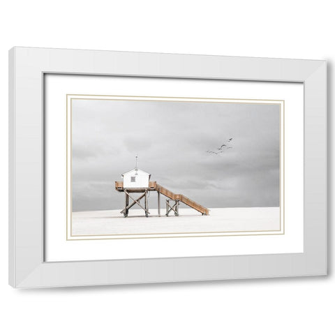On The Beach White Modern Wood Framed Art Print with Double Matting by Endermann, Rolf