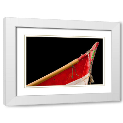 Boat - L White Modern Wood Framed Art Print with Double Matting by Wood, Carlos