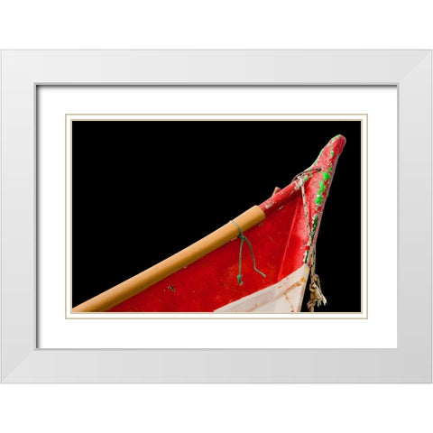 Boat - L White Modern Wood Framed Art Print with Double Matting by Wood, Carlos