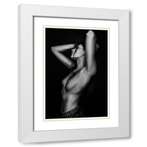 Sensual Beauty [Kaya D] White Modern Wood Framed Art Print with Double Matting by Krystynek MQEP, Martin