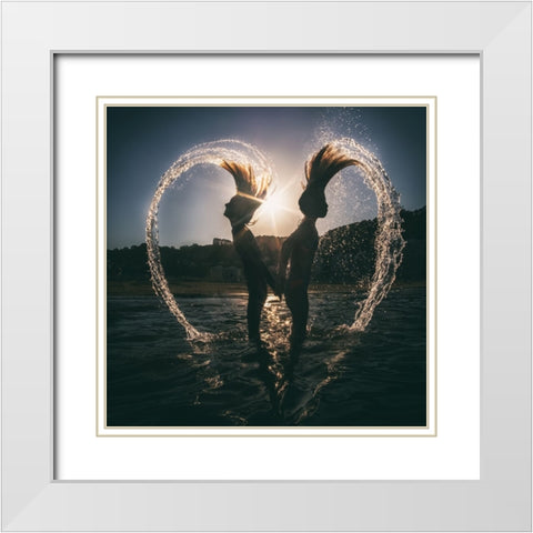 Summer Love White Modern Wood Framed Art Print with Double Matting by Garcia, Vladi