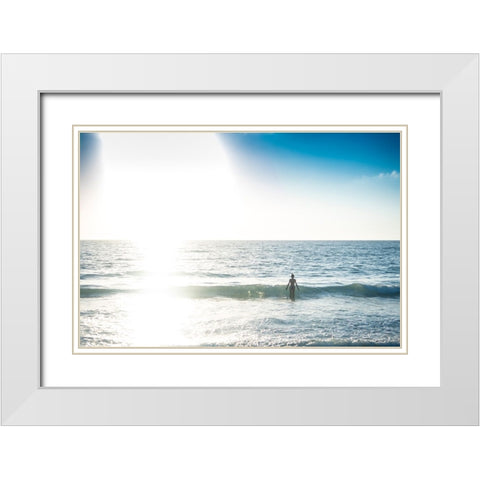 Seaglare White Modern Wood Framed Art Print with Double Matting by Belotti, Nicola