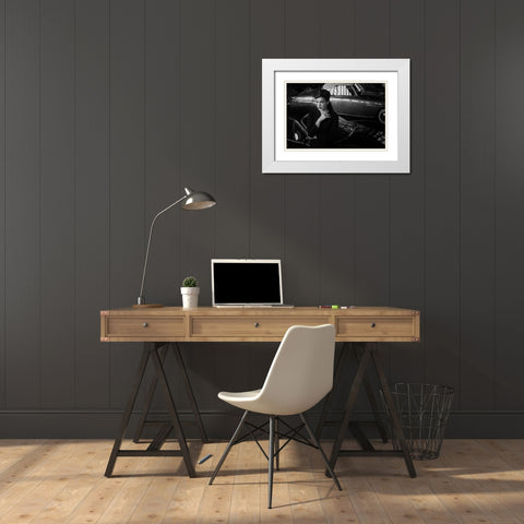 Untitled White Modern Wood Framed Art Print with Double Matting by Skip, Anthony