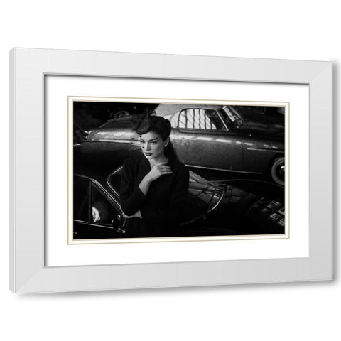 Untitled White Modern Wood Framed Art Print with Double Matting by Skip, Anthony