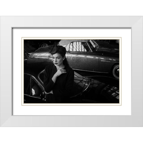 Untitled White Modern Wood Framed Art Print with Double Matting by Skip, Anthony