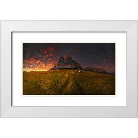 Untitled White Modern Wood Framed Art Print with Double Matting by Rojek, Tomasz