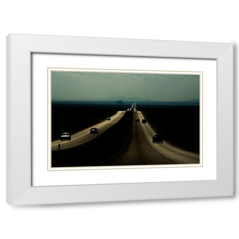 Long Way White Modern Wood Framed Art Print with Double Matting by Bagci, Emir