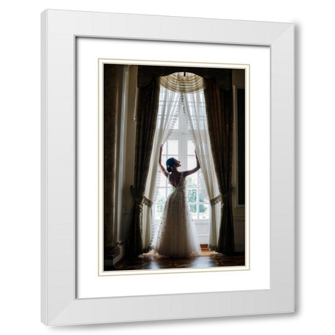 Wedding Day White Modern Wood Framed Art Print with Double Matting by Annascigaj