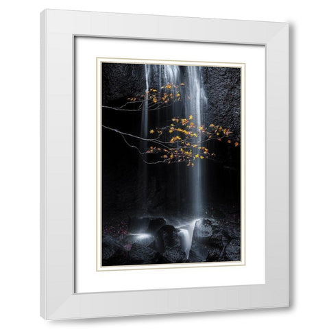 Fall White Modern Wood Framed Art Print with Double Matting by Saowanee, Suntararak