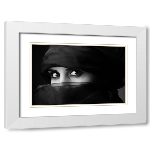 Untitled White Modern Wood Framed Art Print with Double Matting by Mokhtari, Mehdi