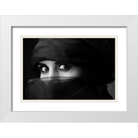 Untitled White Modern Wood Framed Art Print with Double Matting by Mokhtari, Mehdi