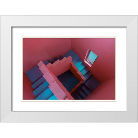 Monument Valley White Modern Wood Framed Art Print with Double Matting by Daley, Jonas