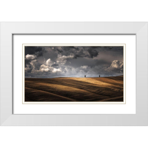 As The Sun Kisses The Sky White Modern Wood Framed Art Print with Double Matting by De Franzoni, Thomas