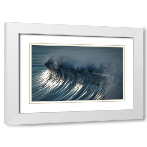 Wind Wave White Modern Wood Framed Art Print with Double Matting by Yamashita, Takafumi