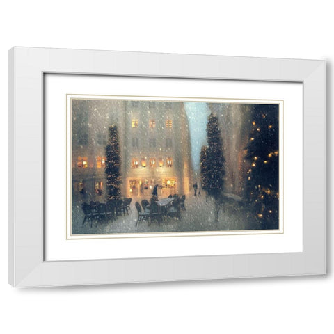 Christmas Mood White Modern Wood Framed Art Print with Double Matting by Schleicher-Schwarz, Roswitha