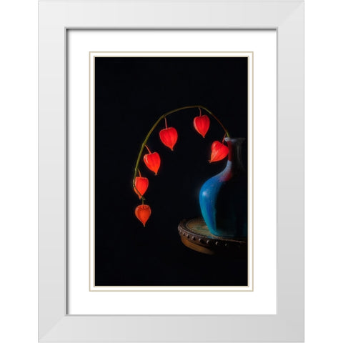 Chinese Lantern White Modern Wood Framed Art Print with Double Matting by Jacobs, Lydia