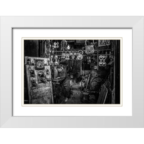 Locksmith White Modern Wood Framed Art Print with Double Matting by Stranak, Pavol