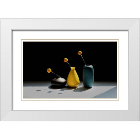 Untitled White Modern Wood Framed Art Print with Double Matting by Xu, Sheila